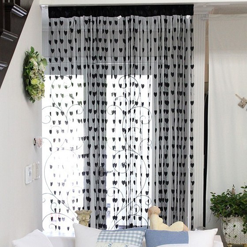 Heart shape tassel drape room window vestibule door wall string panel curtain ebay.