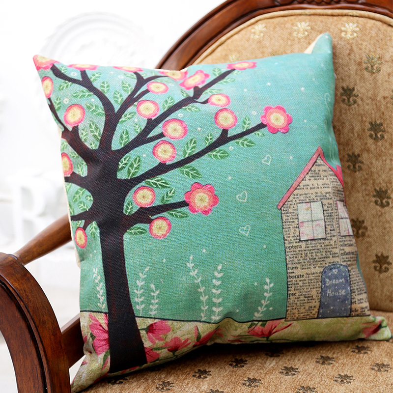 Vintage Cotton Linen Throw Sofa Pillow Case Pillowcases Cushion Cover