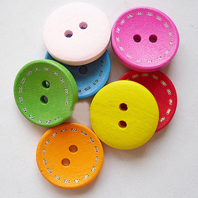 2 Holes Round Wood Buttons Clothing Sewing DIY Craft Scrapbook 15mm