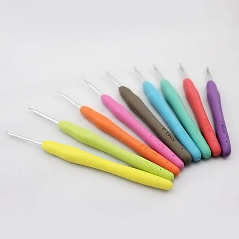 Cushion Grip Crochet Hooks 9pcs Set 2.06.0mm Knitting Needles 26mm eBay