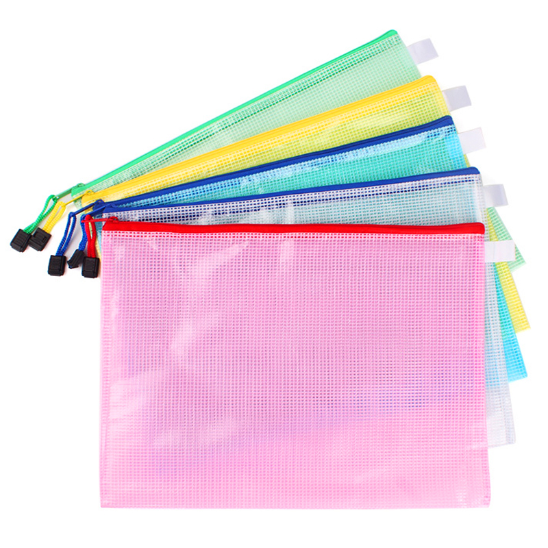 1pc A4 Plastic Zipper Bags File Storage Document Folder Protective Wallet Sleeve | eBay