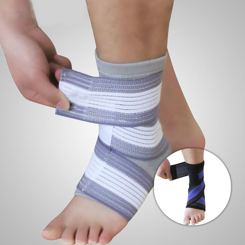 Ankle Foot Compression Wrap Support Elastic Sleeve Bandage Brace Injury