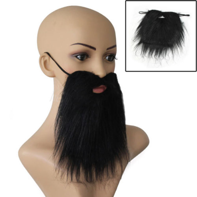 Accessories Black Fake Beard Chin Strip Mustache Facial Hair Halloween Costume Accessory New
