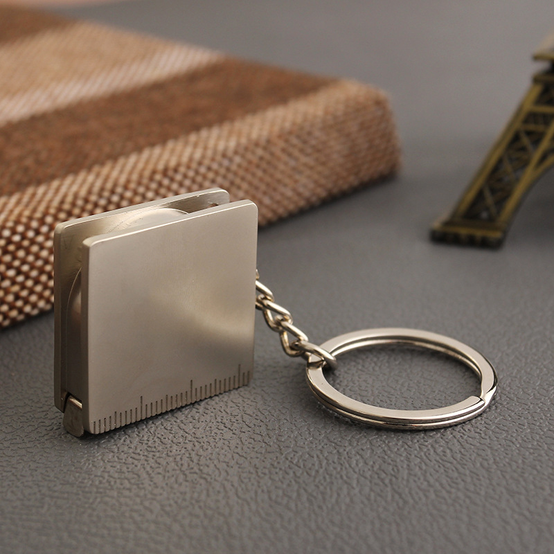 Practical Metal Pocket Tape Measure Keychain Key Chain Keyring Key Fob
