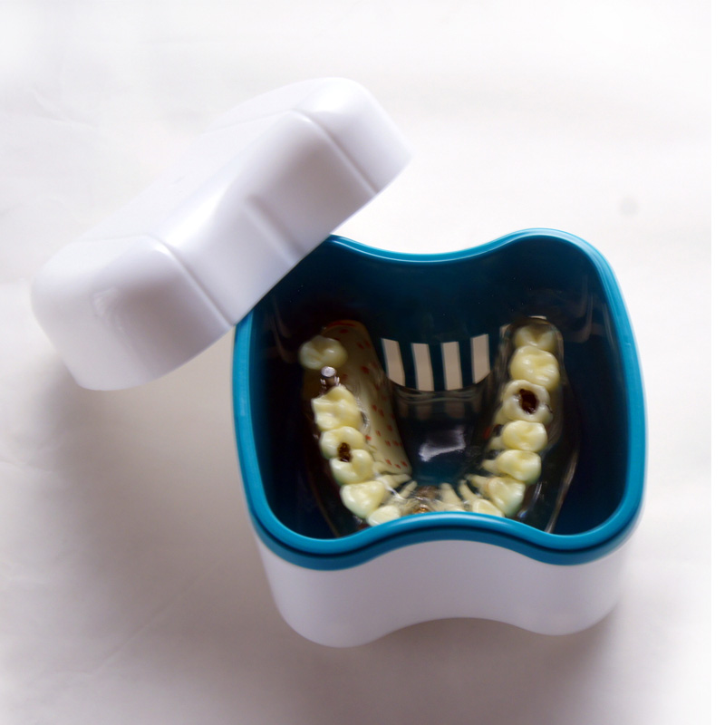 False Teeth Cleaning DentureTools Bath Appliance Rinsing Basket