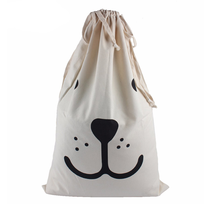 Large Kids Baby Toys Clothing Laundry Canvas Bag Drawstring Storage