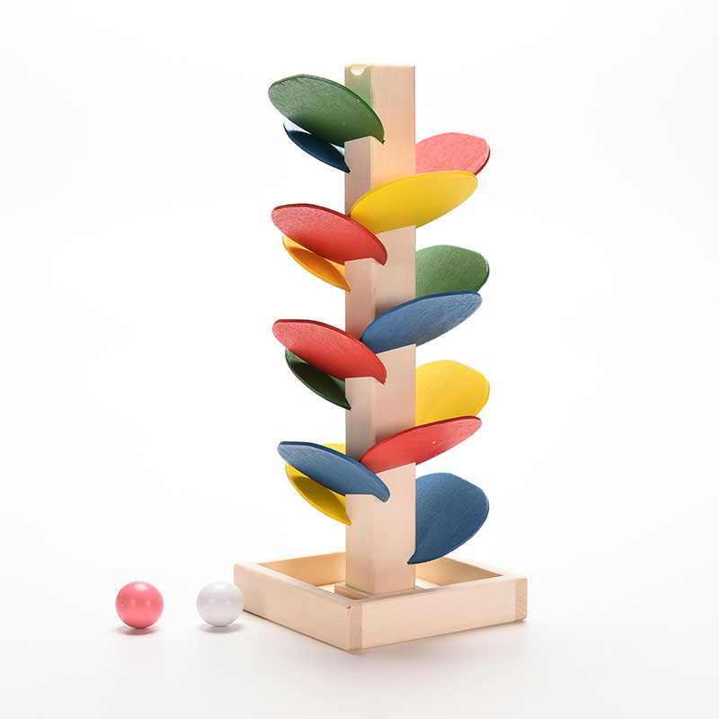 Wooden Tree Ball Run Track Game Supplies Kids Educational Intelligence ...