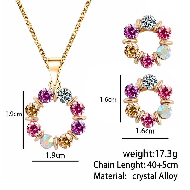 fashion jewelry women colorful crystal diamond ring pendant