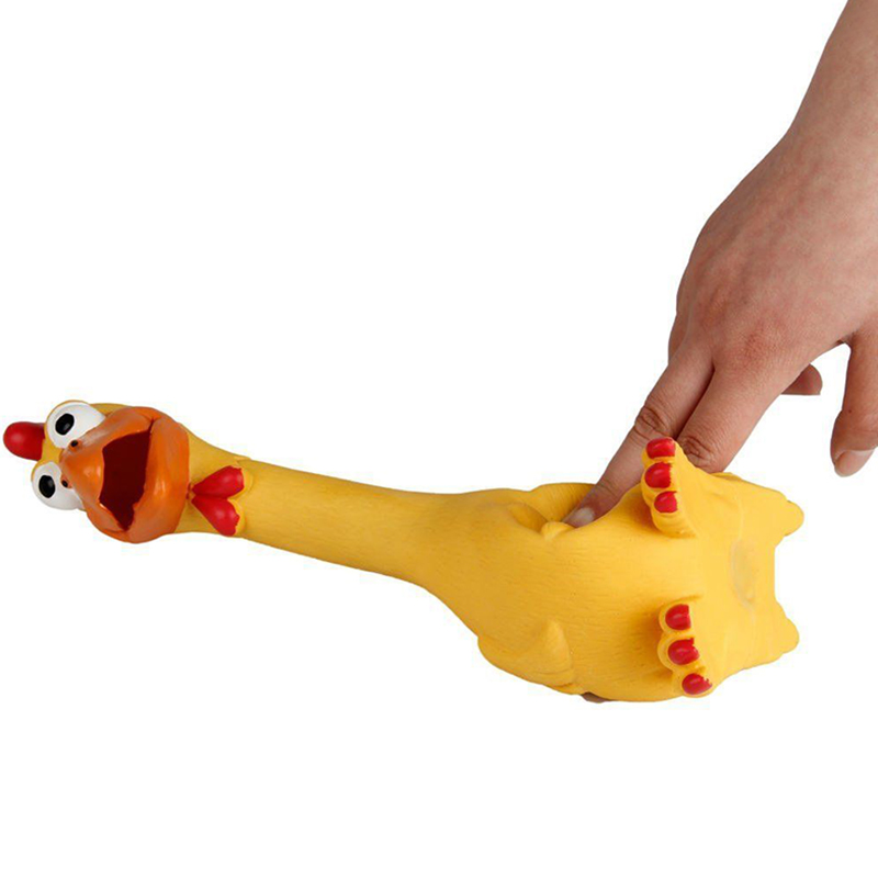 New Latex Funny Screaming Rubber Chicken Pet Dog Cat Chew Sound Squeaky