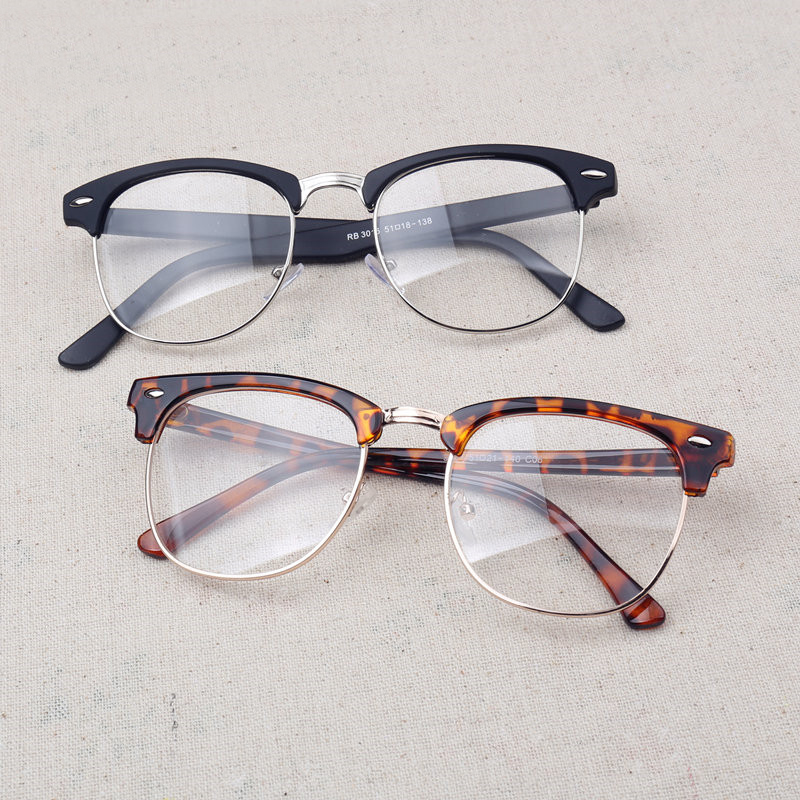 Vintage Half Frame Lens Clear Reading Glasses Geek Eyewear Eyeglasses