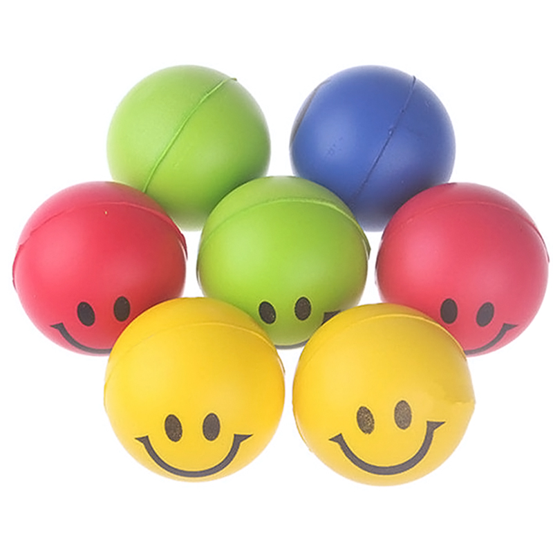 Wholesale Lot 12pcs Happy Smiley Face Stress Relief Bouncy Squeeze Ball