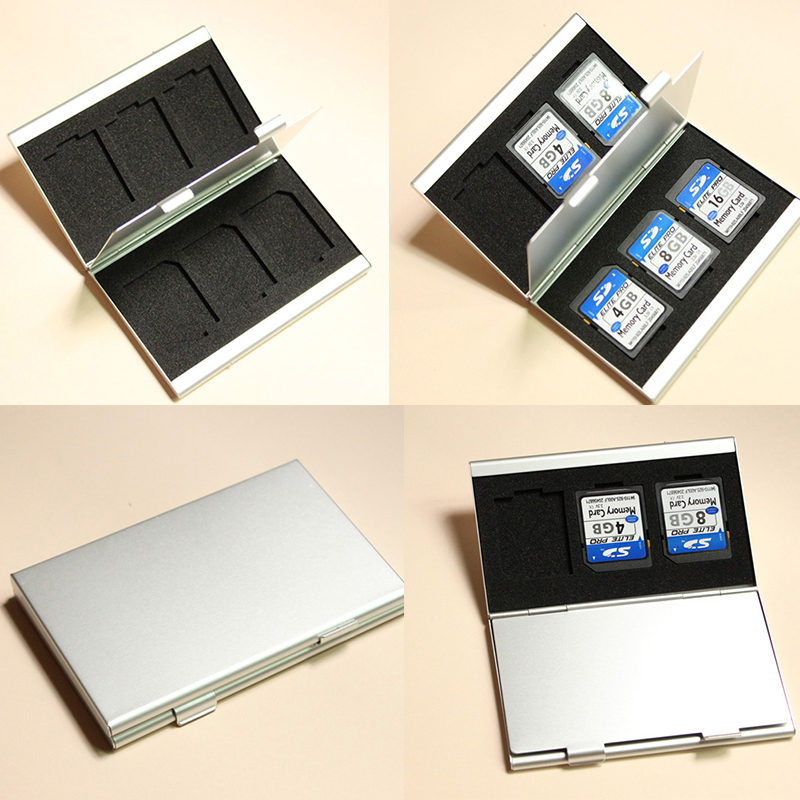 Metal Aluminum Micro SD TF MMC Memory Card Storage Box Protecter Case