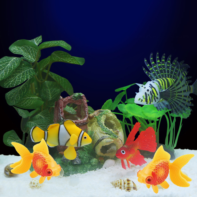 1 x Aquarium Fish Tank Plastic Swimming Faux Fake Gold Fish Decoration