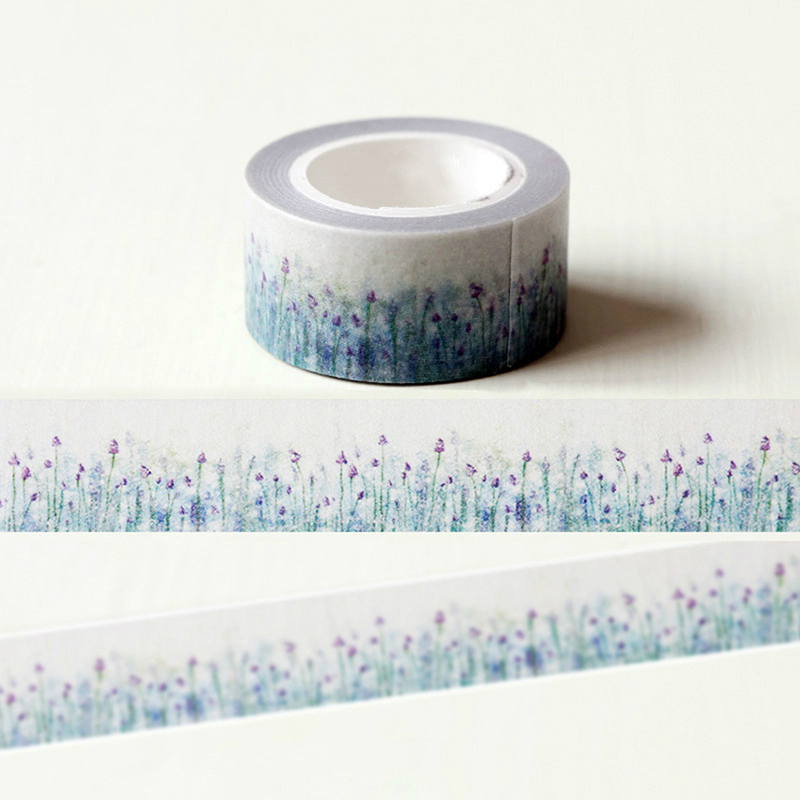 Blaue Lavendel Blumen Klebeband Washi Paper Masking Tapes Adhesive