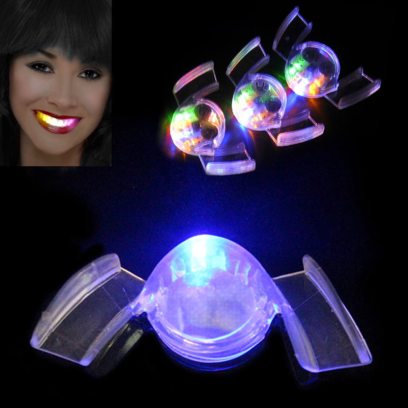 Funny LED Light Up 4 Colors Glow Flashing Mouth Guard Piece Party Tooth
