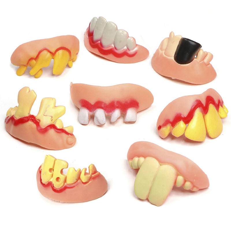 10PCS Freaky Front Teeth Funny Joke Toy Ugly Party Prop Soft Fake Trick