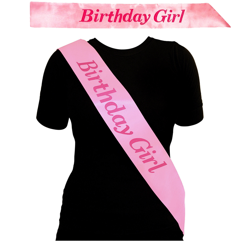 Funny BIRTHDAY GIRL Sash in PINK Birthday Party Accessory Decoration