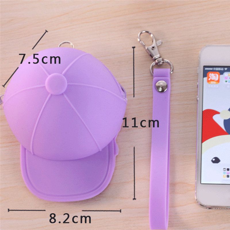 Luxury Baseball Cap Shape Silicone Coin Purse Mini Coin Wallets Change