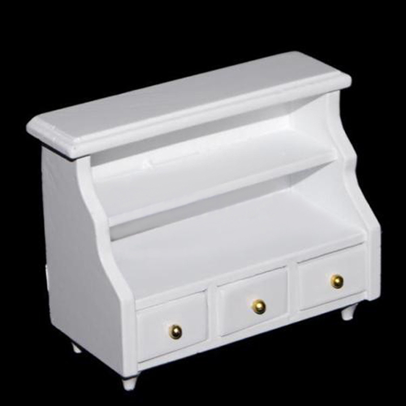 DOLLHOUSE Miniature Furniture wooden Toilet BATHROOM SHELF drawer