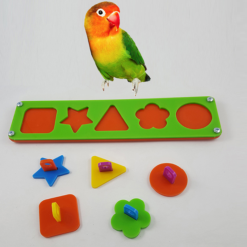 Bird Puzzle Block Chew Bite Toys Cockatiel Parakeet Parrot Intelligence