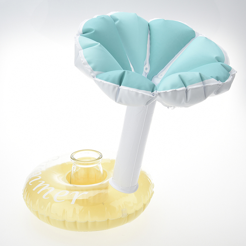 Inflatable Colors Umbrella Floating Drink Can Holder Swimming Pool Bath