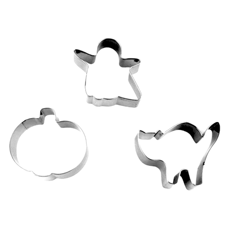 3pcs Stainless Steel Halloween Theme Cookie Cutter Fondant Cup Cake