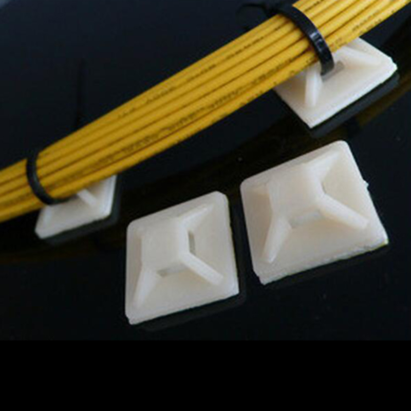 50PCS Sticky Selfadhesive Cable Mount with Eyelet for Cable Ties 20mmx20mm