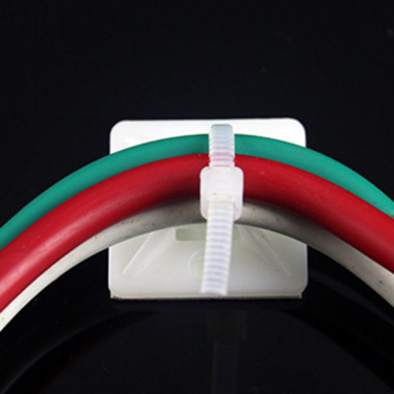 50PCS Sticky Selfadhesive Cable Mount with Eyelet for Cable Ties 20mmx20mm