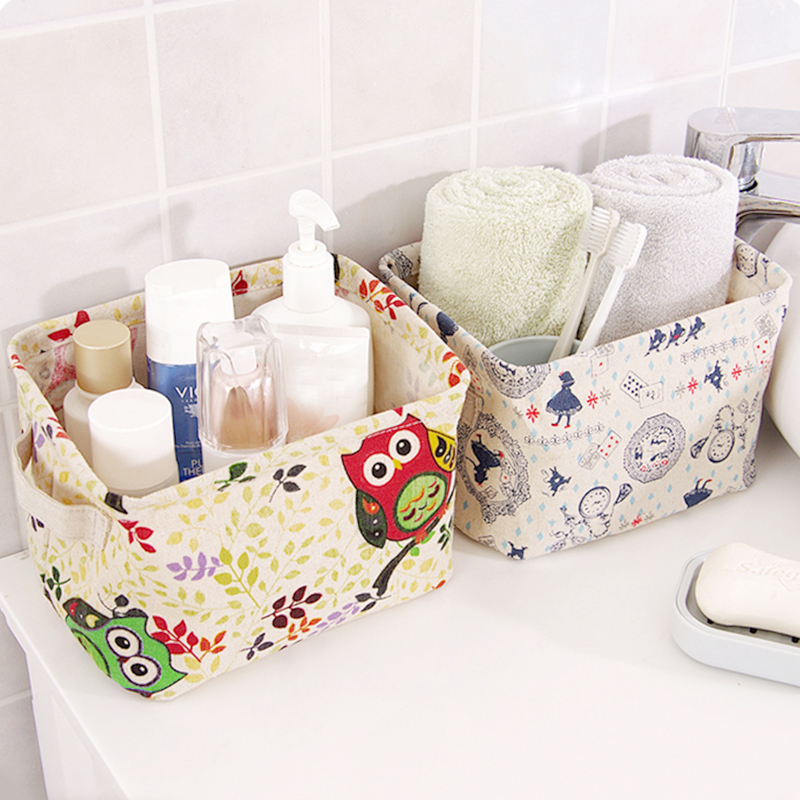 Waterproof Cotton Linen Storage Bag Underwear Bra Basket Hamper Sorter