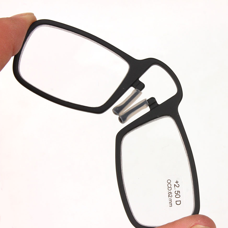 Portable Clip On Nose Reading Glasses Lens Mini Glasses Magnifier +1.0