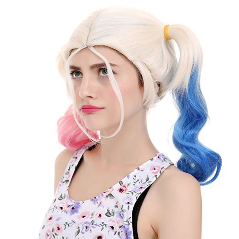 Batman Suicide Squad Harley Quinn Gradient Perücke Haar Cosplay Kostüm