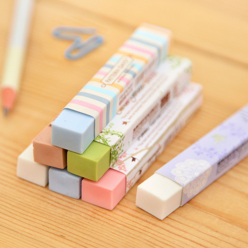 2PCS New Korean Style Pencil Rubber Eraser Erasers Stationery Kids