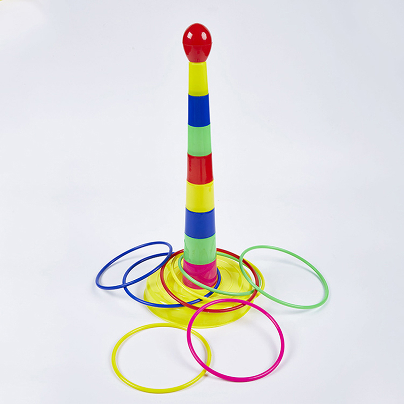 1 Set Kids Children Outdoor Plastic Ring Toss Quoits Backyard Game Toss Toy