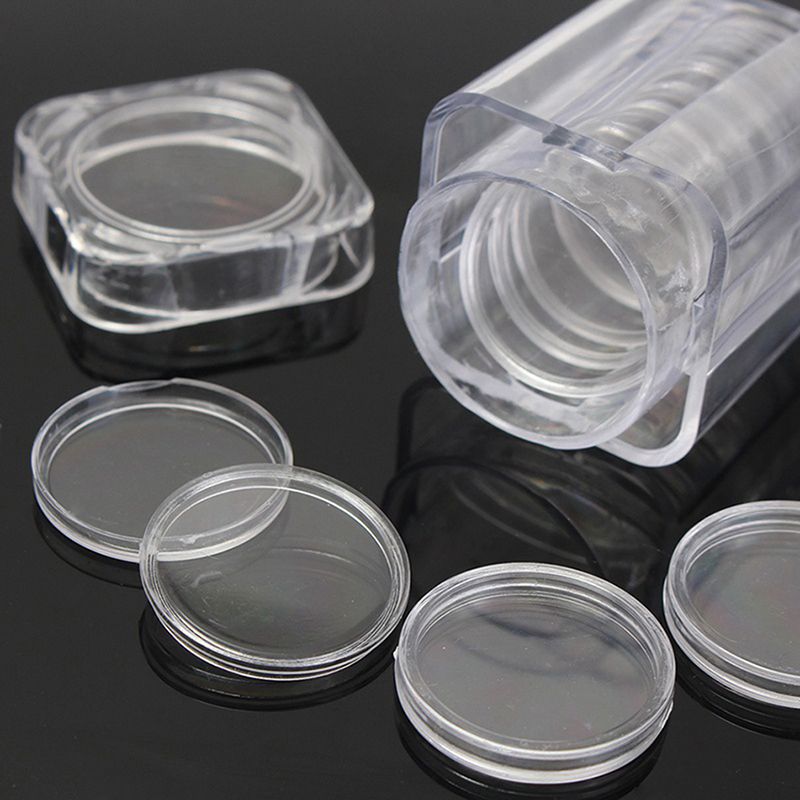 1 Capsule Acrylic Coin Box Collection Tube 30mm Coin Holders eBay