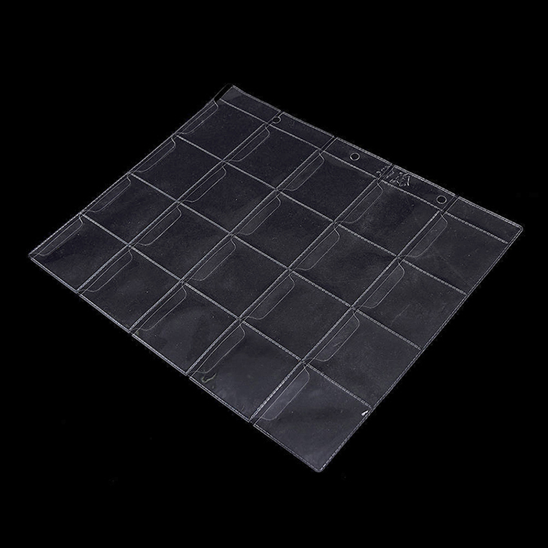 20/30/42 Pockets Clear Plastic Coin Holder Storage Collection Money