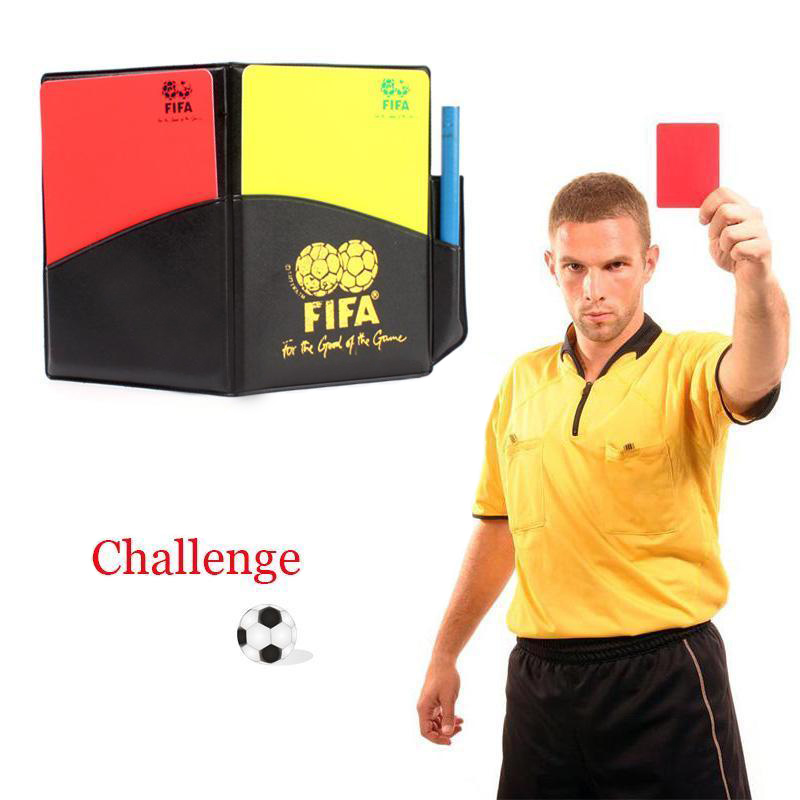 football soccer referee wallet notebook with red