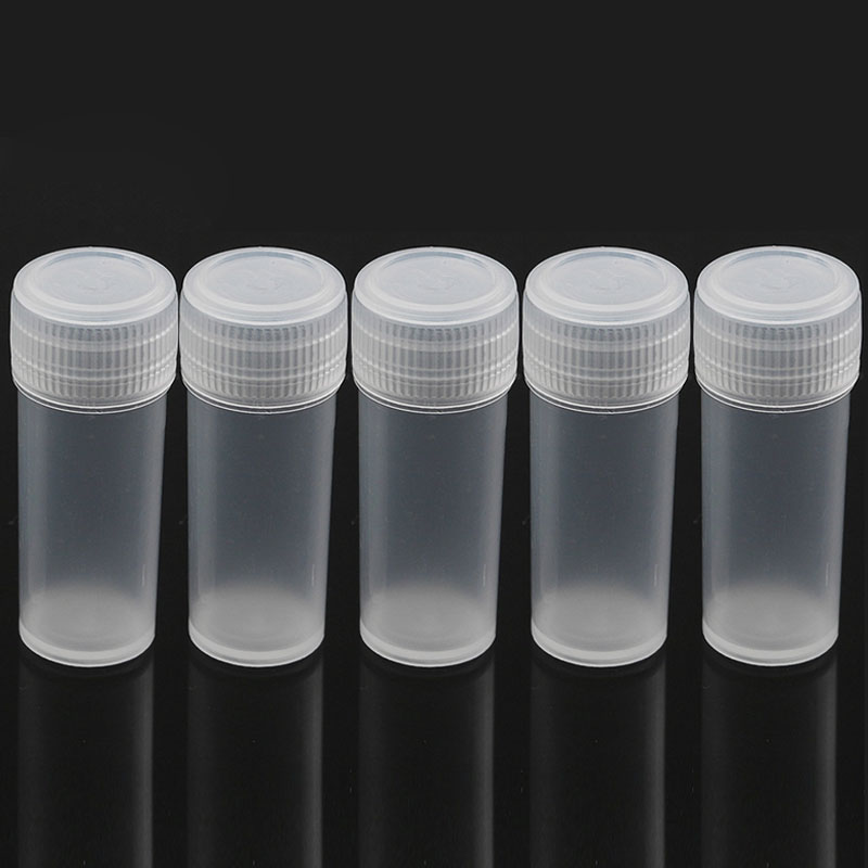 5Pcs 5ml Small Clear Plastic Bottle Screw Cap Container Vial Empty
