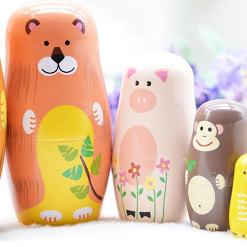 wooden animal nesting dolls