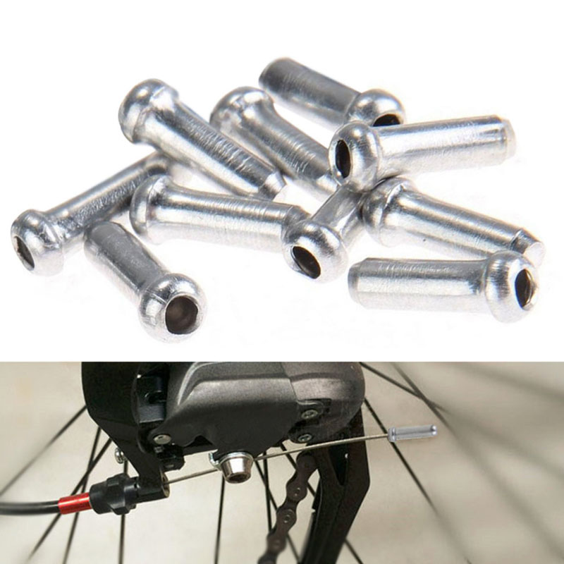 10x Bicycle Bike Shifter Brake Cable Tips Caps End Crimp Silver Color