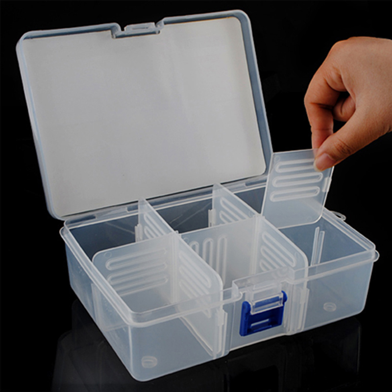 Portable Plastic 6 Compartments Storage Container Organizer Tools Box