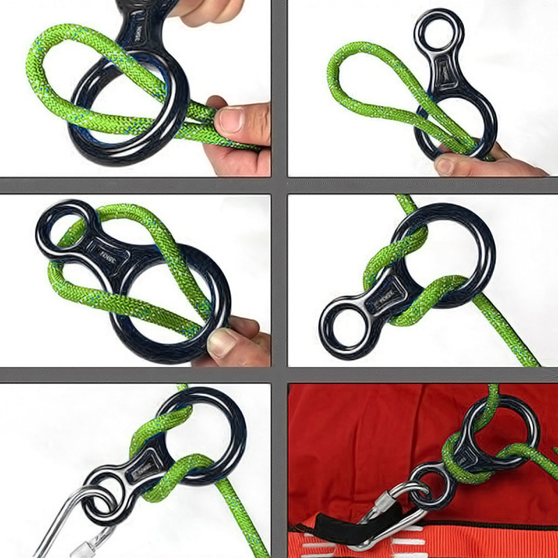35KN Figure 8 Aluminum Descender Abseil Rappel Rope Belay Climbing