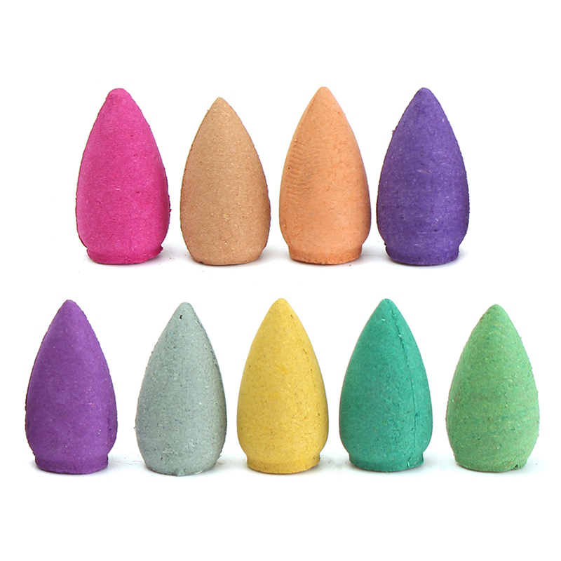 40pcs Smoke Tower Cone Bullet Backflow Incense Hollow Cones Lavender