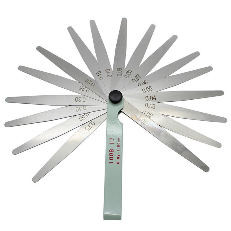New Feeler Gauge set 17 Blades Metric Inch Thickness Gage Set For
