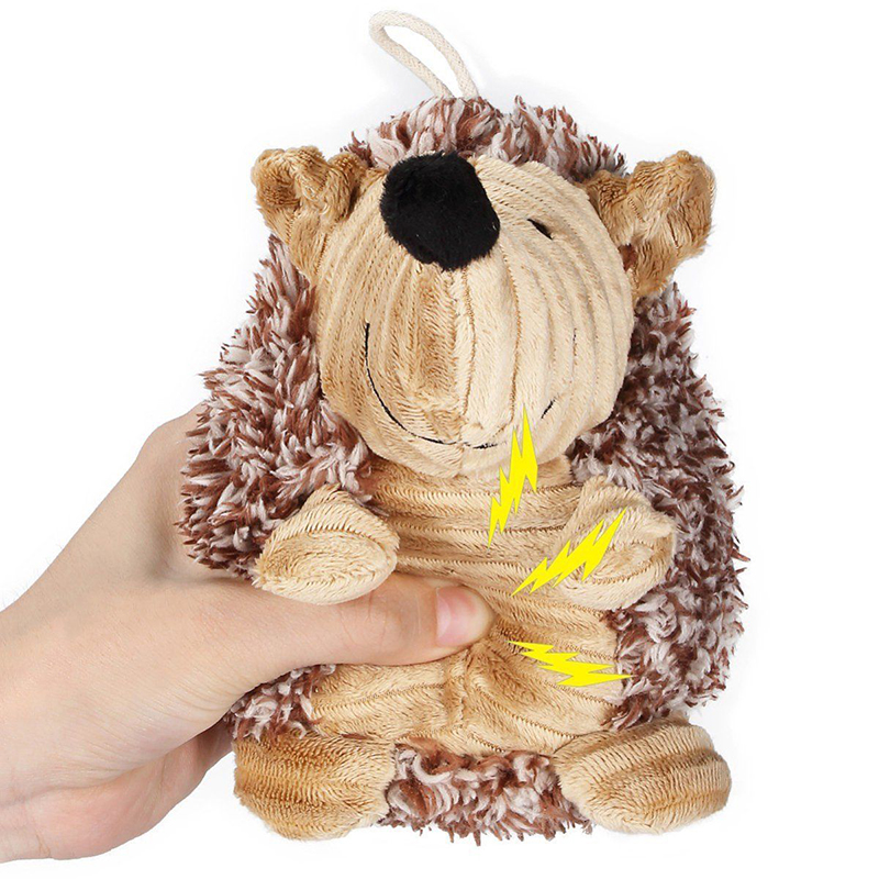 Pet Dog Squeaky Hedgehog Plush Toy Squeaker Sound Cat Puppy Chews