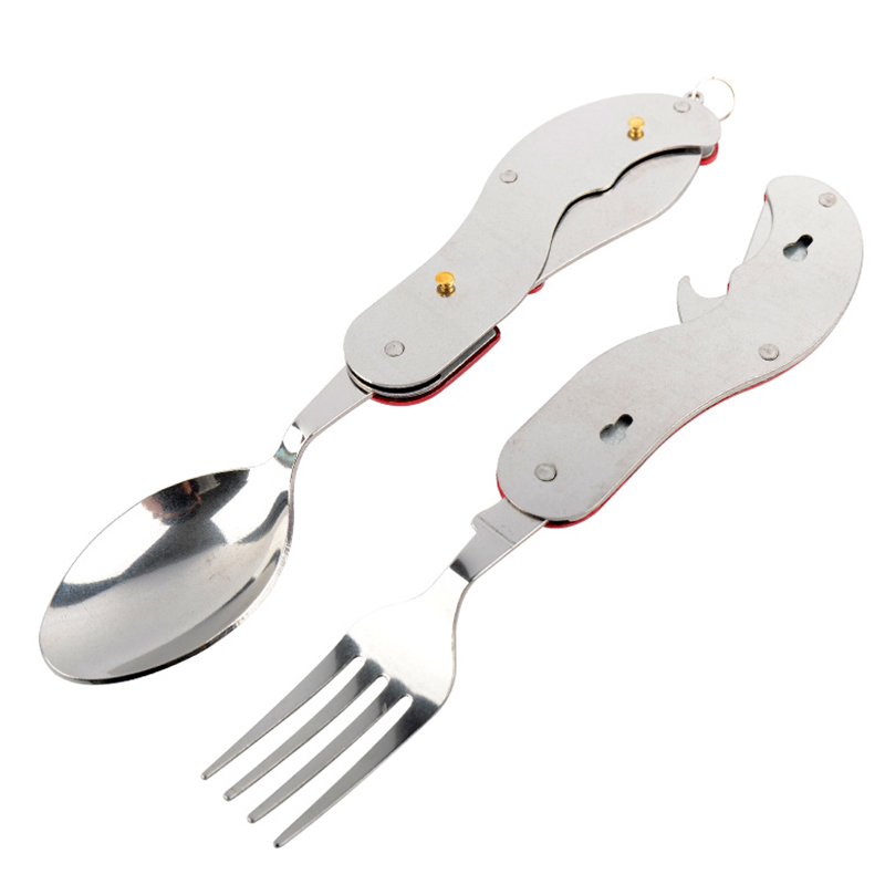 3 in1 Portable Compact Folding Spoon Knife Fork Utensils Set Travel