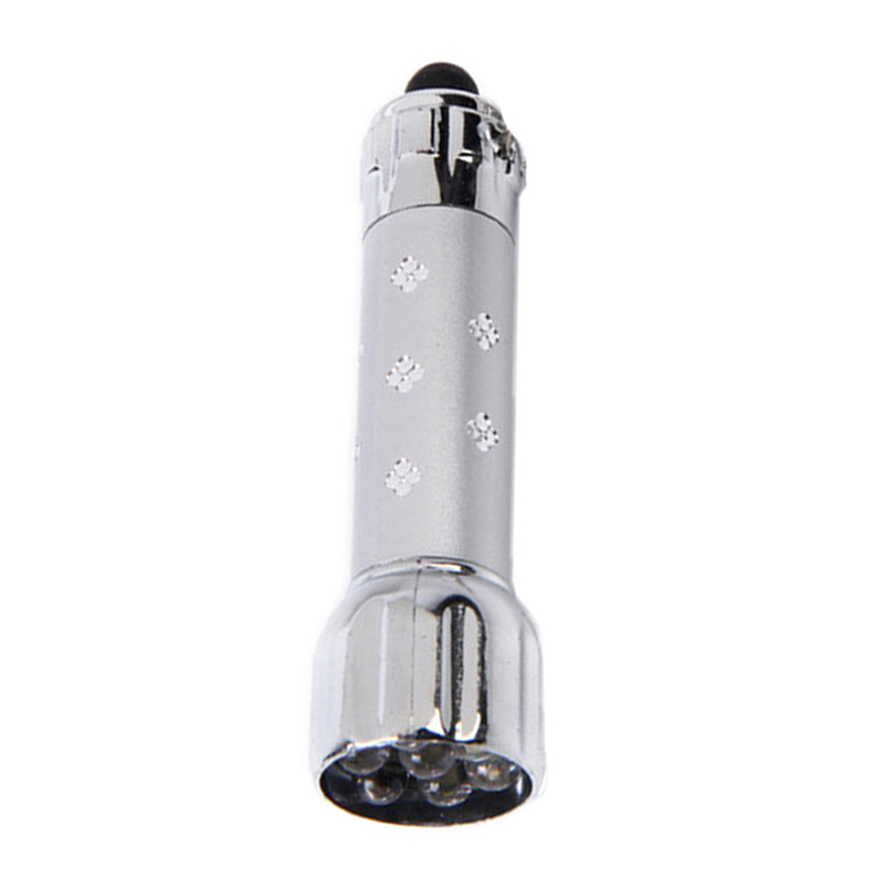 Cool 7 LED Aluminium Mini Torch Flashlight Small Super Bright Silver