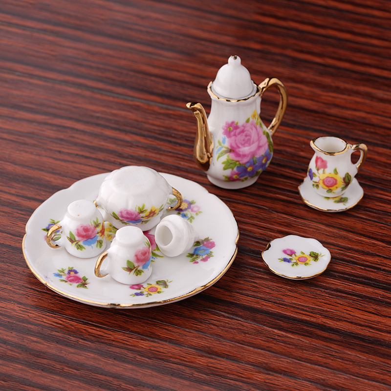 112 Porcelain Tea Set For Miniature Dollhouse Accessory Decor DIY eBay