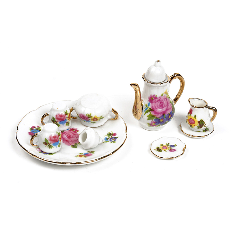 112 Porcelain Tea Set For Miniature Dollhouse Accessory Decor DIY eBay
