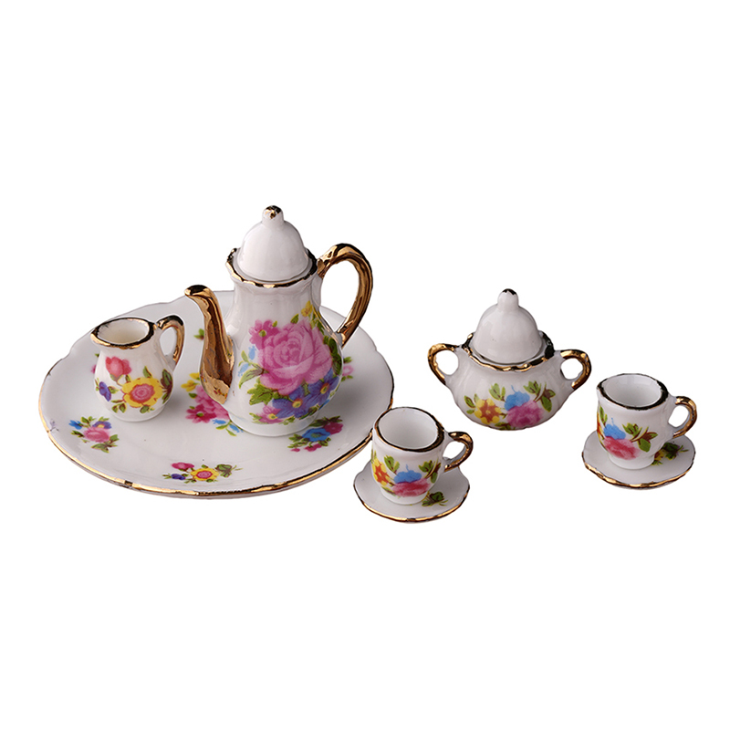 112 Porcelain Tea Set For Miniature Dollhouse Accessory Decor DIY eBay