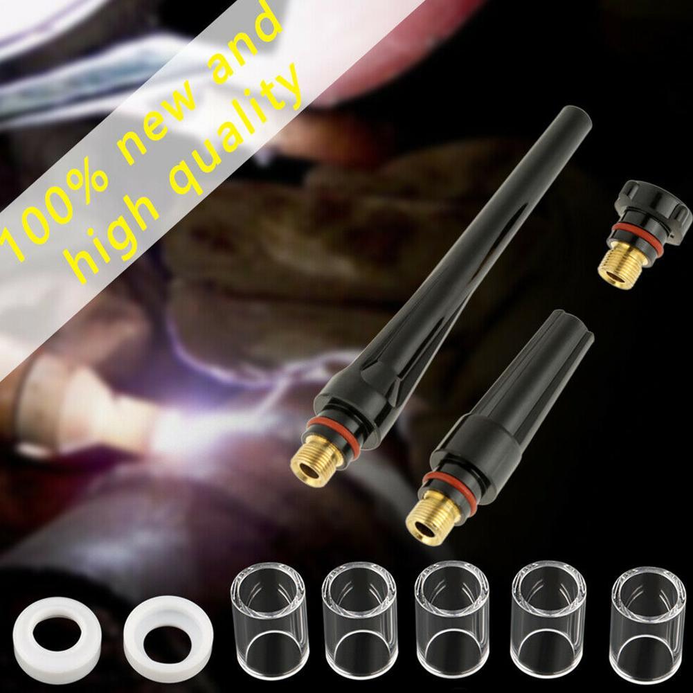 49 Pcs//Kit TIG Welding Torch Stubby Gas Lens #10 Pyrex Glass Cup For WP-17//18//26